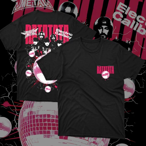 Camiseta - Babymetal x Electric Callboy - RATATATA - Preta algodão