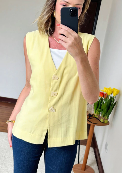 Colete Luciana azul P - comprar online