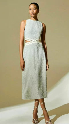 Vestido Tricoline Enrugado C/Renda na internet