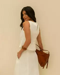 Regata 100% Linho Det Barra Peplum na internet