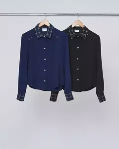 Camisa Crepe Grosso Det Linho Xadrez