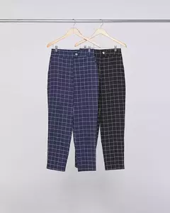 Calça Linho Xadrez Det Elástico Costa