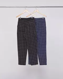 Calça Linho Xadrez Det Elástico Costa - comprar online
