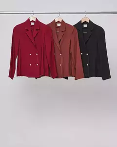 Blaser Reto Twill Transpasse Botão