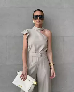 Cropped Twill Um Ombro Com Gola KARMANI