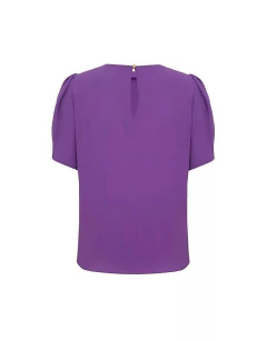 Blusa Crepe Niemeyer Detalhe Metal Manga - TAYLU 