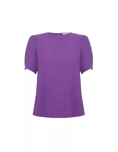 Blusa Crepe Niemeyer Detalhe Metal Manga - loja online