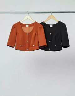 Cropped Alfai Botão Lapela Karmani - comprar online