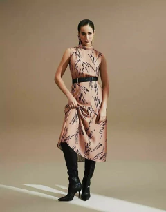 Vestido Midi Crepe Estam Cinto Karmani