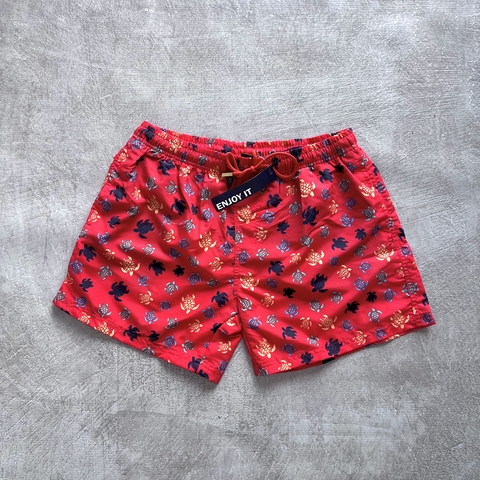 Short de baño importado estampado rojo 3550