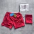Short de baño importado premium bordado rojo 3726