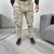 Pantalón cargo de gabardina importada beige con puño en internet