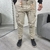 Pantalón cargo de gabardina importada beige con puño