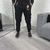 Pantalón cargo de gabardina importada negra con puño - comprar online