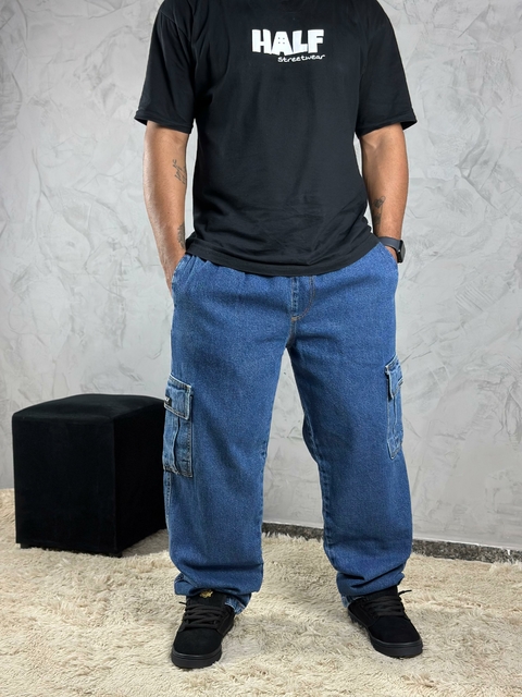 CALÇA CARGO JEANS "VINTAGE" HALF - comprar online