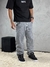 CALÇA JEANS RETA - CINZA STONED - loja online