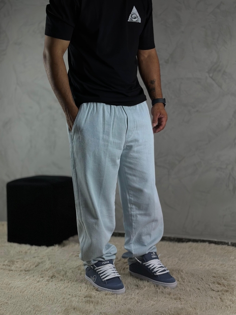 calça reta jeans - cristal