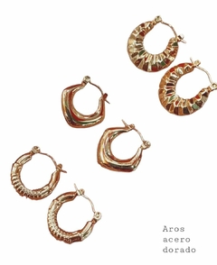 Aro Acero Dorado 3090