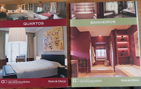 LIVRO, KIT(2), COLEÇÃO FOLHA DECORAÇAO & DESIGN,1. QUARTOS, VOL.5, 2. BANHEIROS, VOL 6, FOLHA DE SÃO PAULO