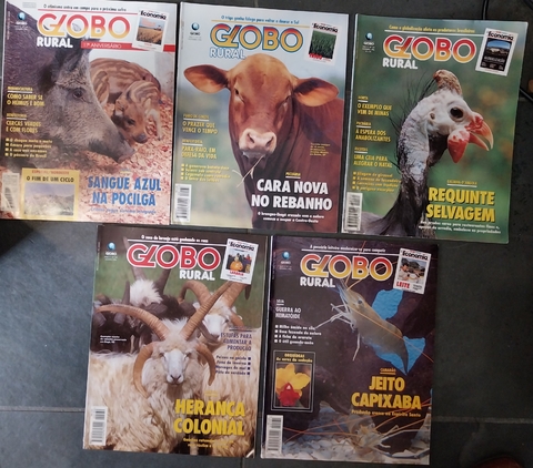REVISTA,KIT(5),GLOBO RURAL,AGOSTO, SET.,OUT.,NOV., DEZ.,1996