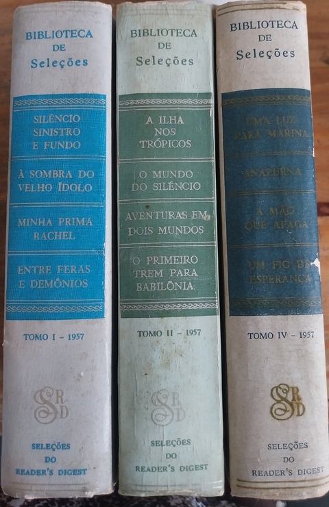 LIVRO, KIT(3), BIBLIOTECA DE SELEÇÕES, TOMO I, II, IV, 1957, SELEÇÕES DO READER´S DIGEST