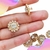 Ponto de Luz Flor com Strass Dourado 12 peças - TCD1239 - loja online