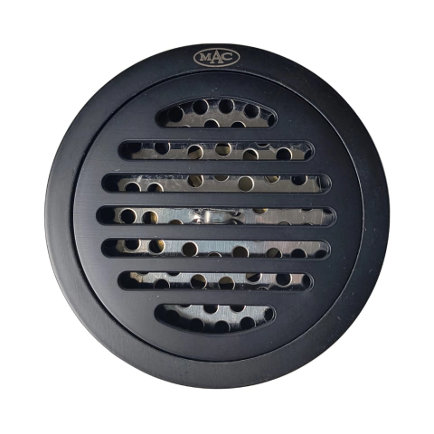 Ralo Latão Redondo Grelha Vintage Preto Óleo 10x10cm