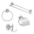 Kit Banheiro Vintage Retrô Metal Cromado Luxo 4 Peças