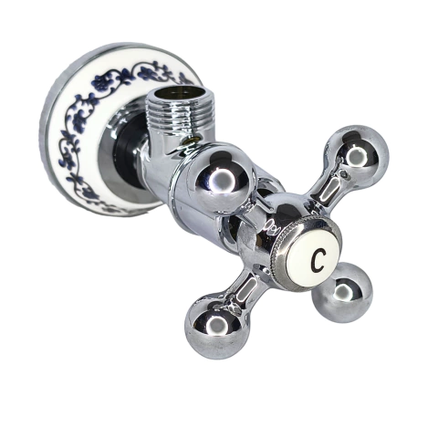 Registro Cromado Vintage Para Ducha Higiênica com Porcelana