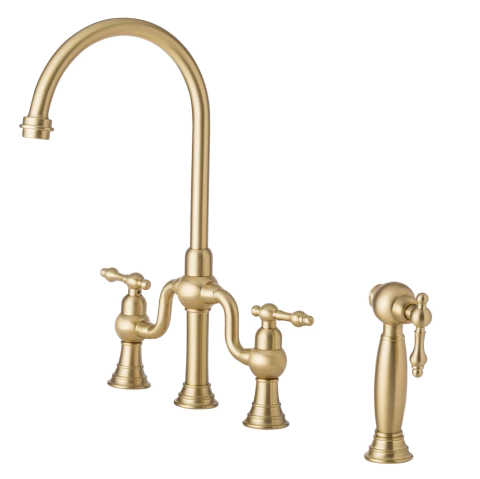 Torneira Sant'Angelo Misturador Bancada Retrô Ouro Escovado - comprar online