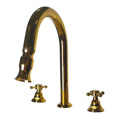 Torneira Misturador Bancada Da Vinci Vintage Dourado Ouro