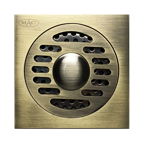 Ralo Vintage Retrô Quadrado Com Dreno Ouro Velho10x10