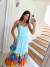 VESTIDO VISCOLINHO BARRADO FLOR azul - ACL Confecções