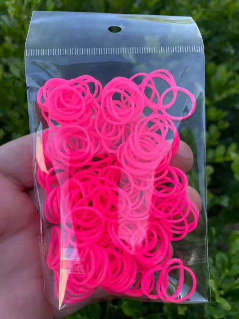 ELASTICOS PARA PENTEADO - ROSA NEON - APROXIMADAMENTE. 220 UNID.
