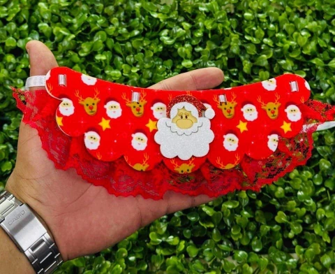 GARGANTILHA COM RENDA PAPAI NOEL VERMELHO 2025 - comprar online