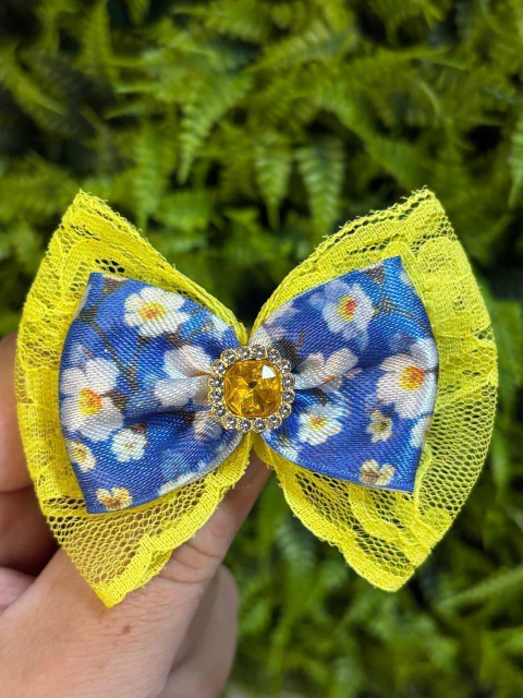 MAXI LAÇOS AMARELO E AZUL MARGARIDA - comprar online