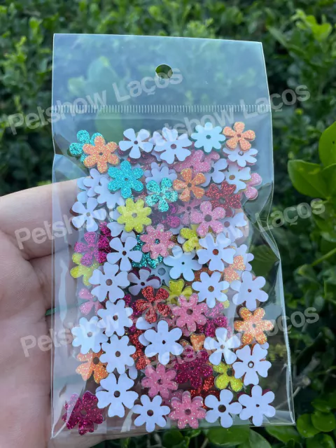 MICRO ADESIVOS (100 UNIDADES) - FLORES COLORIDAS