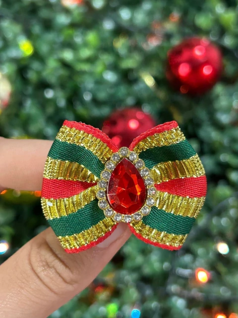 LAÇOS LISTRADO NATAL COM GOTA DE STRASS - comprar online