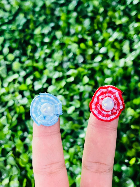 MINI FUXICOS XADREZ AZUL CLARO E VERMELHO - comprar online