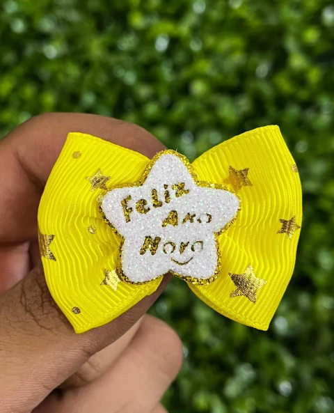 LAÇOS ESTRELA FELIZ ANO NOVO AMARELO - comprar online