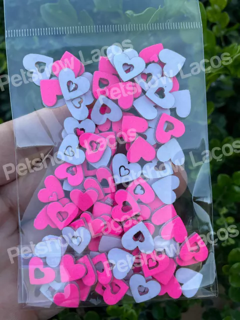 MICRO ADESIVOS (100 UNIDADES) - CORAÇÃO ROSA NEON