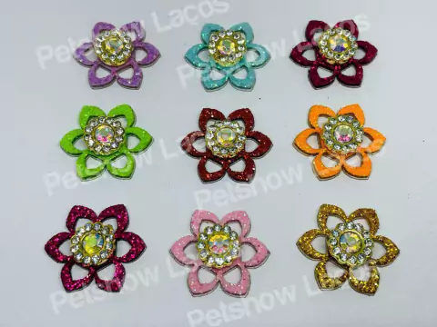 ADESVOS FLOR COM STRASS 6 PONTAS