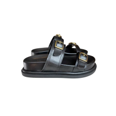 SANDÁLIA BIRKEN PAPETE CELINE COM DUAS TIRAS PRETA