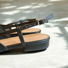 Sapatilha Slingback Chloé em tela preta - UZZEAME | Sapatos Femininos