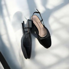 Sapatilha Slingback Chloé em tela preta - loja online