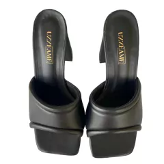 Tamanco Uzze Bico Quadrado Salto Vírgula Preto