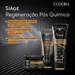 Combo Siàge Regeneração Pós Química: Shampoo 250ml + Máscara 250g + Condicionador 200ml - comprar online