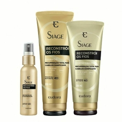 Kit Siàge Reconstrói Os Fios Shampoo , 250ml + Condicionador 200ml + Óleo de argan ,60ml