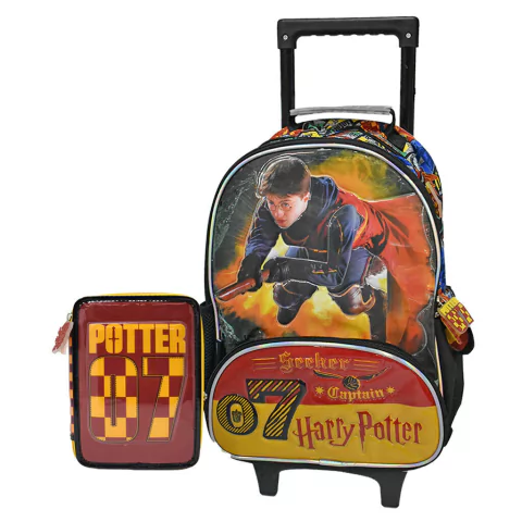 Kit mochila con carro + cartuchera Harry Potter