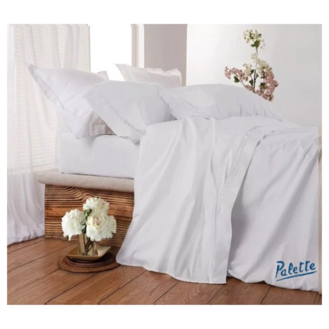 Juego de sábanas lisas 1 Plaza y media Palette - Línea Ivory Classic